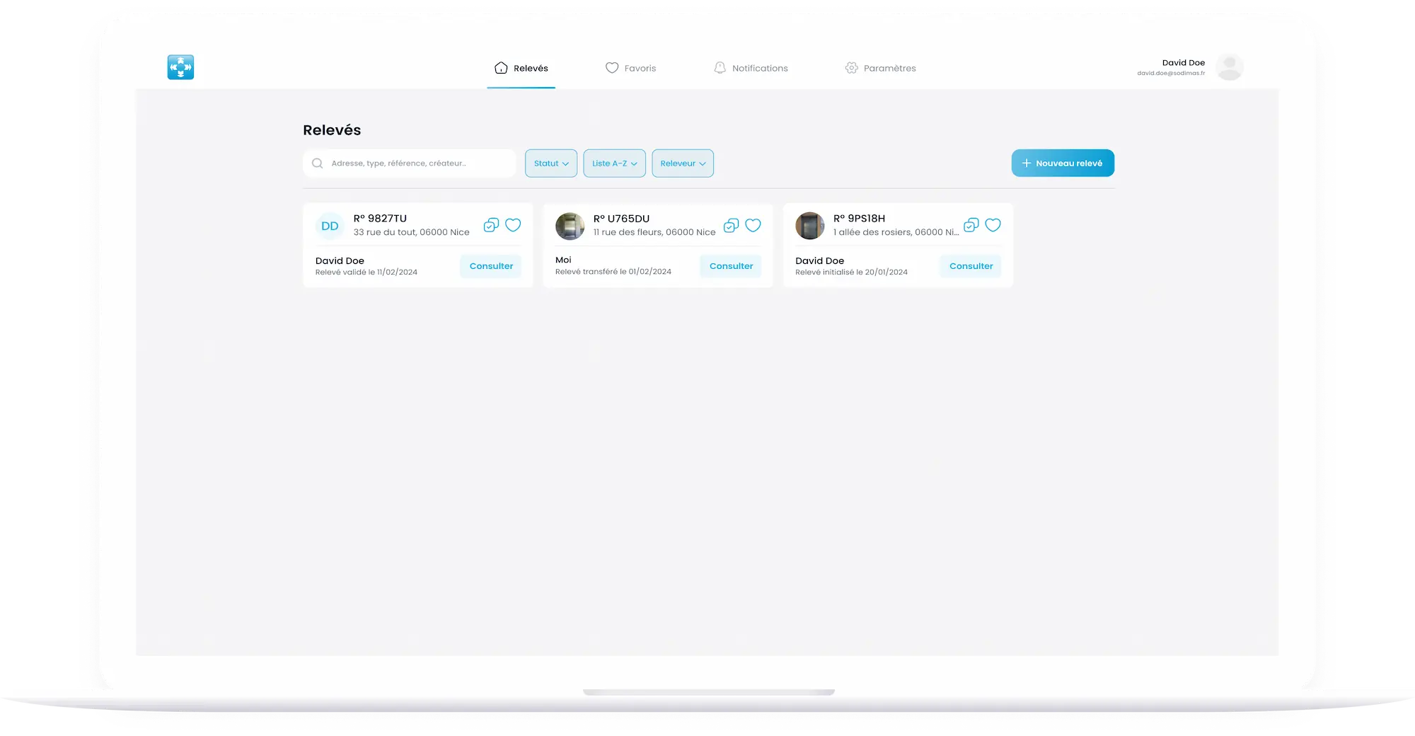 Aperçu de l'application Sodimas Web